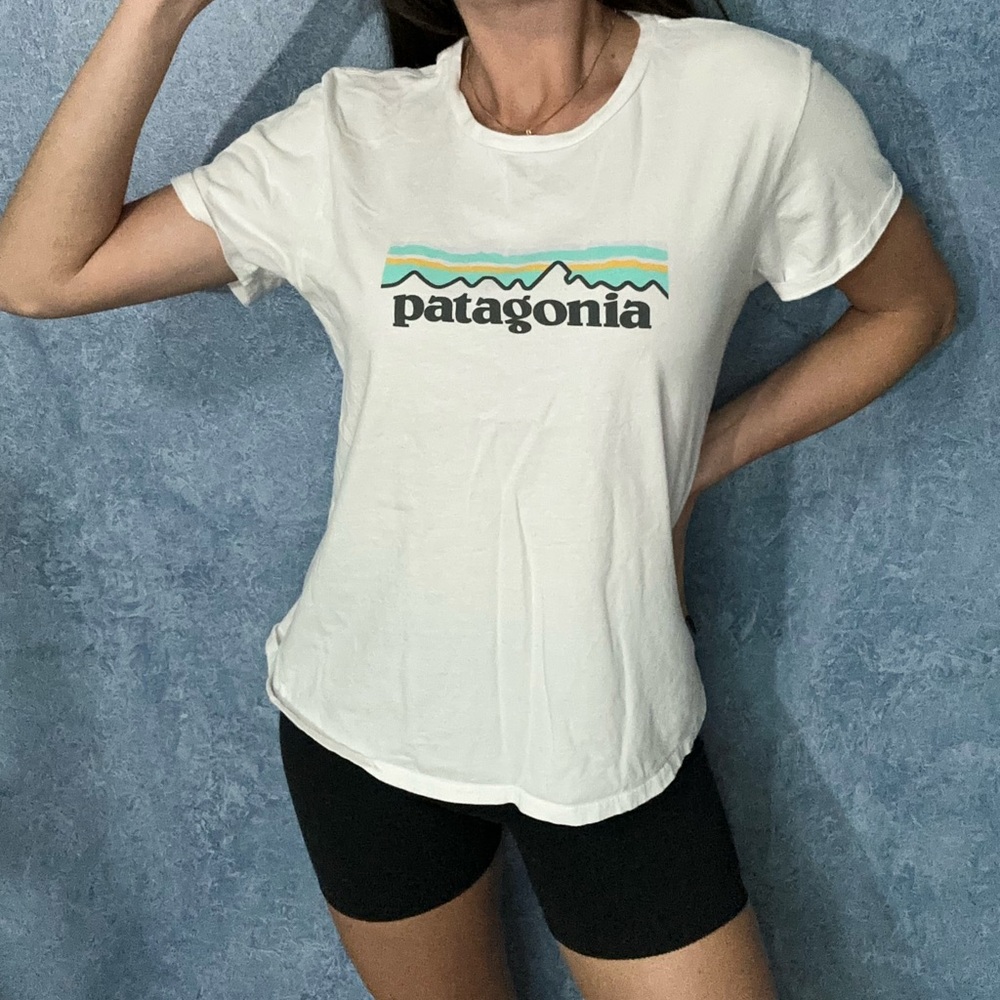 Patagonia Women's White Tee with Logo